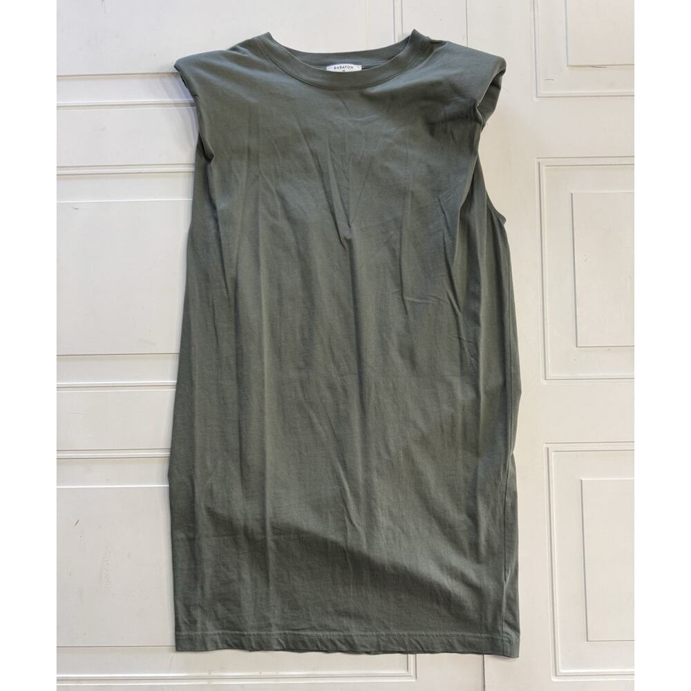 Aritzia Babaton Army Moss Green Shoulder Pad Dress XS Sleeveless T-Shirt